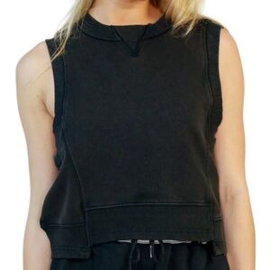 FP Movement by Free People Black Sleeveless Cropped Hoodie